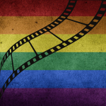 Filmstrip over a rainbow.