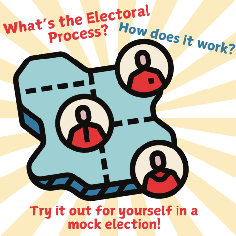 Image of electoral process. What is it?  How does it work?  Try it out in a mock election!