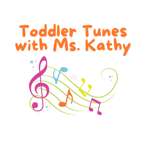 Colorful music notes under Toddler Tunes with Ms. Kathy