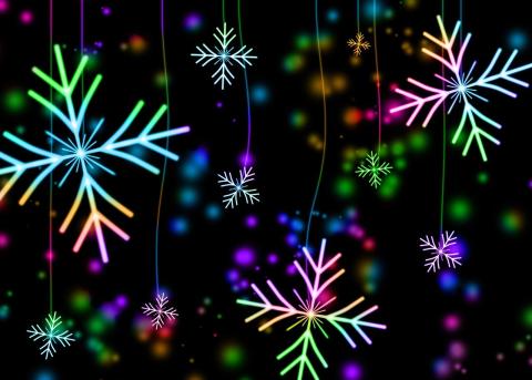 multicolored snowflakes