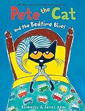Pete the Cat in bed with a night cap.