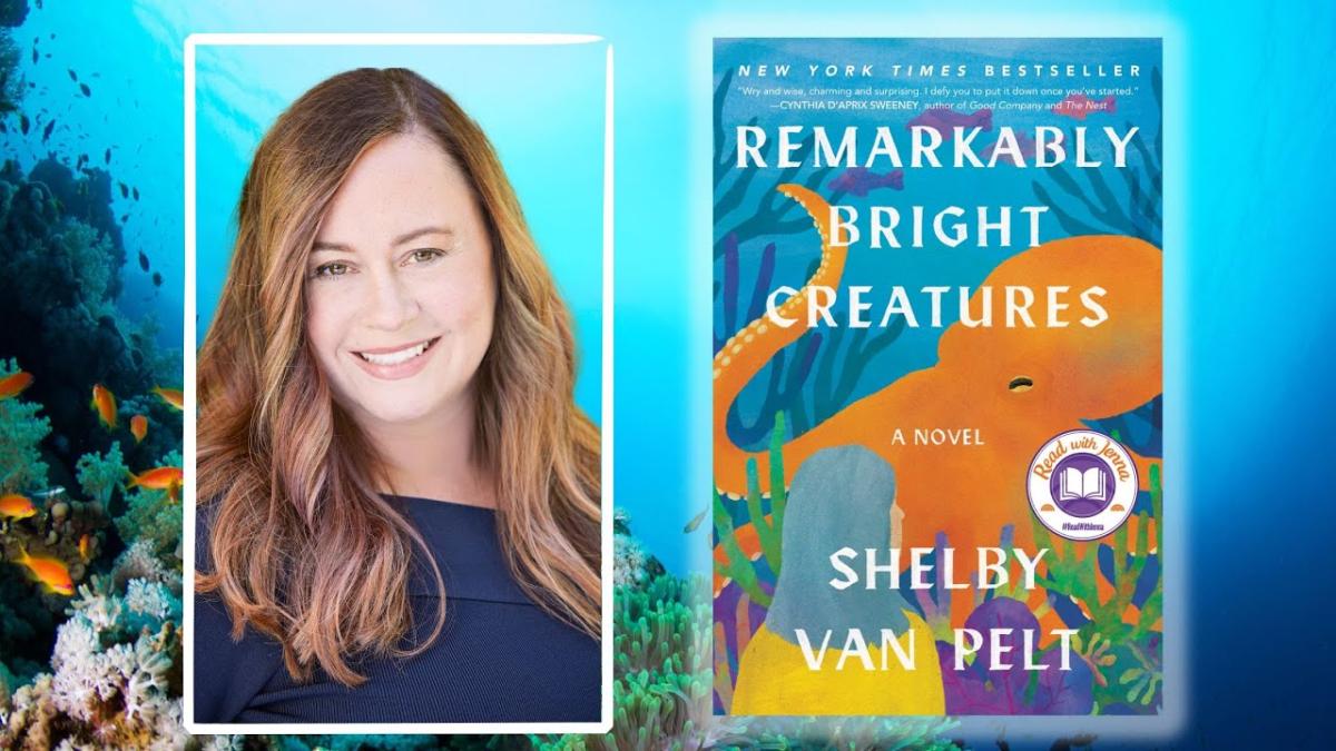 Photo of author Shelby Van Pelt wit her book cover.