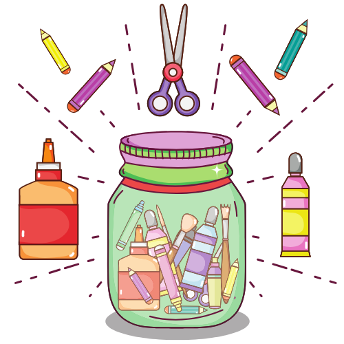Craft supplies (glue, scissors, pencils, paint brushes)